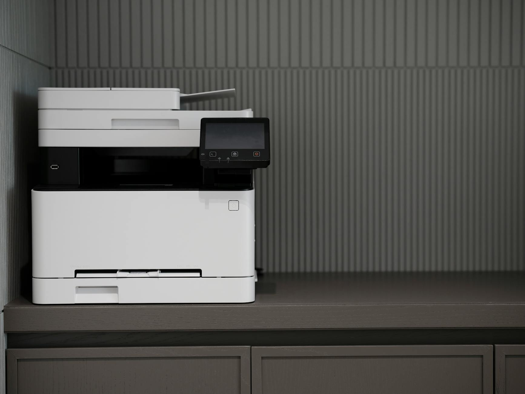white and black photocopier machine